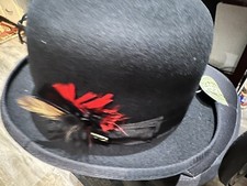 SCALA MEN Black WOOL FEDORA HAT 1 M NEW CRUSHABLE SAFARI REPELS WATER SUN