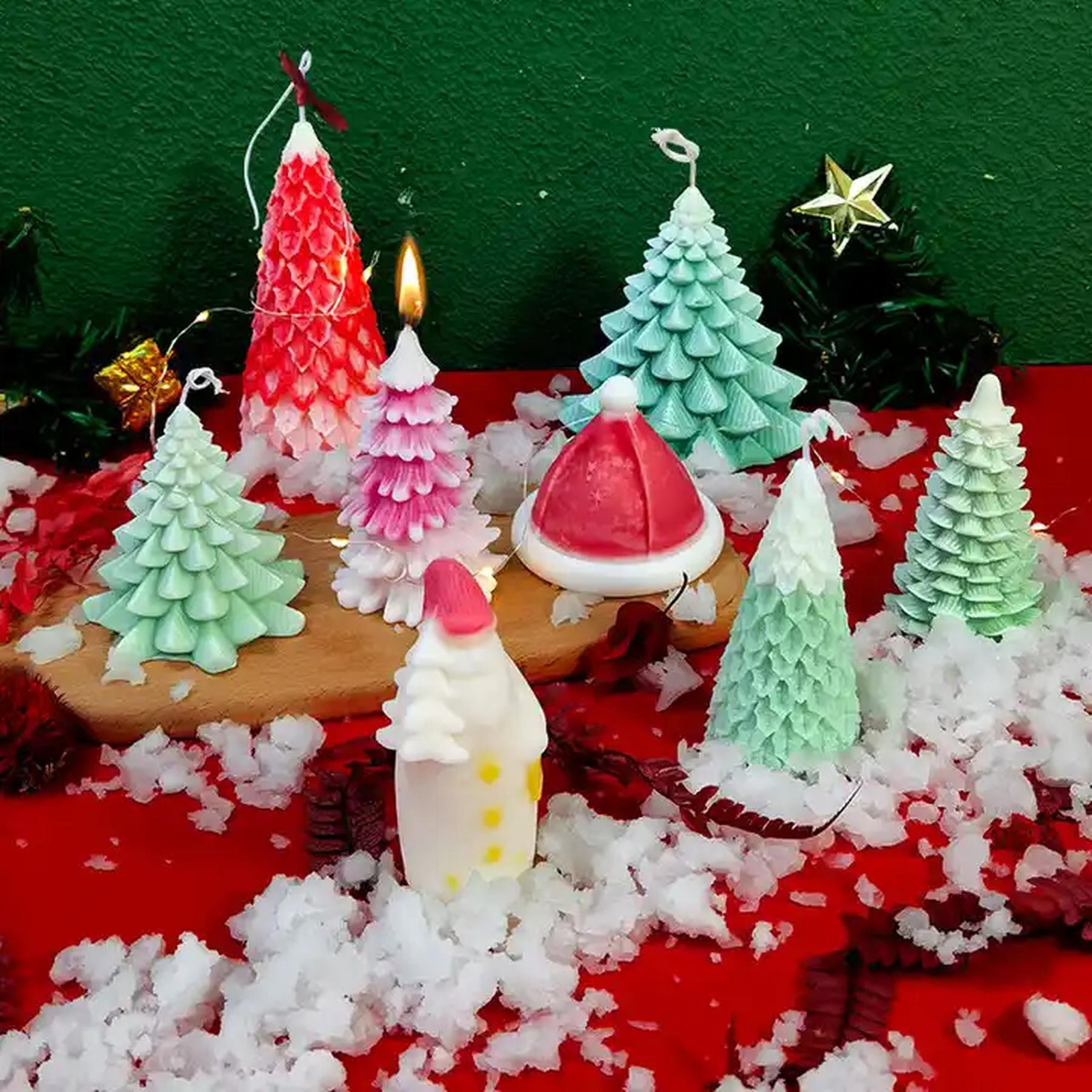 Weihnachts Kerzenformen Aus Silikon - 3D DIY Set Für Festliche Duftkerzen