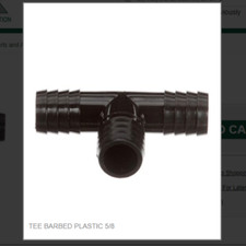 Plastic Barbed Hose Fitting For Water, Tee Connector For 1/2" Hose ID 3528T624