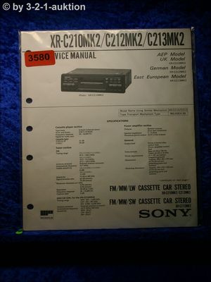 Sony Service Manual XR C210Mk2 / C212Mk2 / C213Mk2 Car Stereo (#3580)