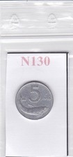 N130 Moneta Coin ITALIA Repubblica Italiana 5 Lire Delfino 1953