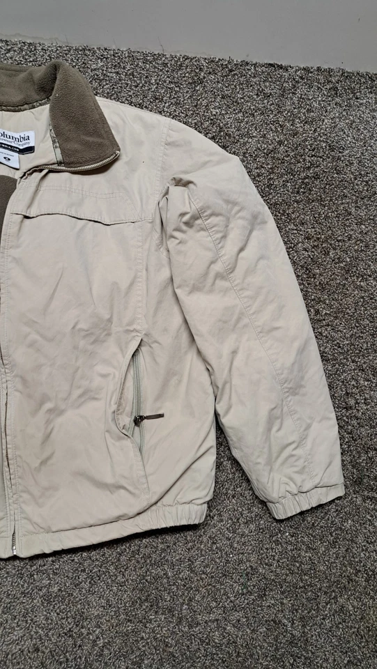 Columbia Sportswear Company Beige Fleece Lined Zip Up Jacket Men's Size M - Image 4 of 4
