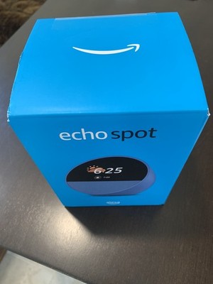 New, Sealed Amazon Echo Spot Smart Alarm Clock Sound and Alexa, Ocean Blue