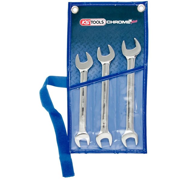 Ks-Tools 518.0743 Chromeplus Doppel-MaulschlüSsel-Satz 3-Tlg. Chrom Vanadium-image