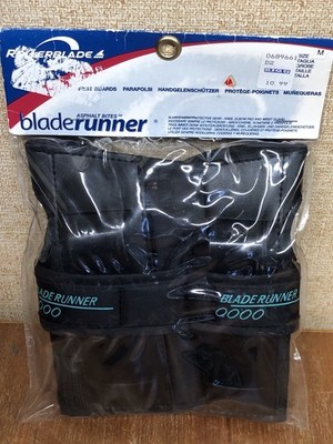 Vintage New Rollerblade Brand Bladerunner Wrist Guards Black Size Medium