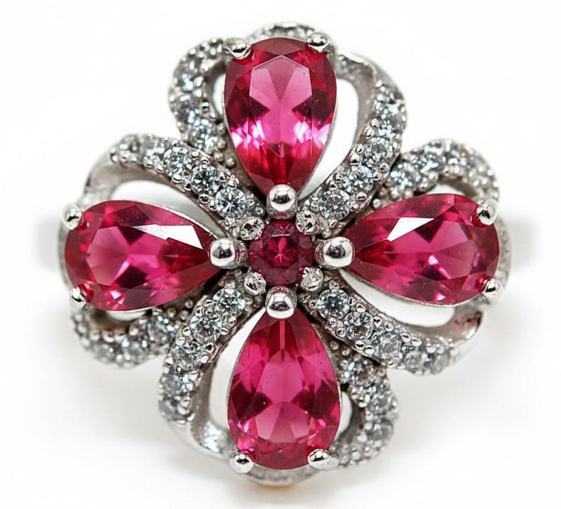 2CT Heat Treated Rubellite Tourmaline 925 Sterling Silver Ring Sz 6 MM3-6