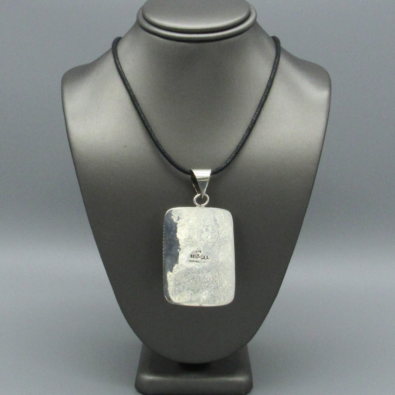 Rectangular Sterling Silver and Jasper Pendant - image 5