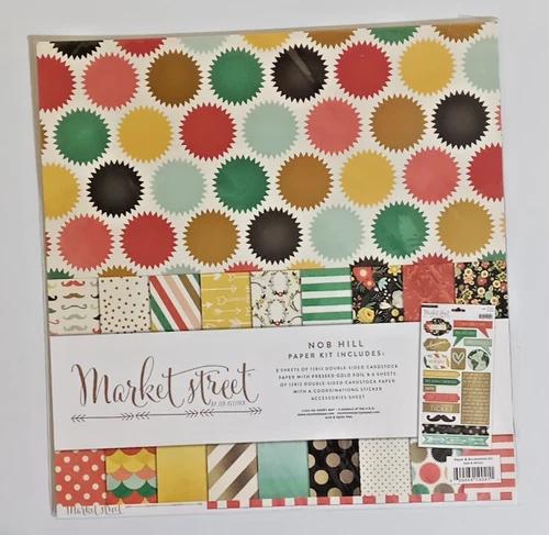 My Mind's Eye 12" x 12" Nob Hill Paper Kit NIP Market Street Scrapbook