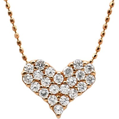 Cartier Necklace heart diamond K18PG gold 18k 750 652857