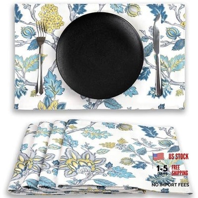 Placemats for Dining Table, 12 x 18 Inch for Kitchen Set of 4 Floral 6