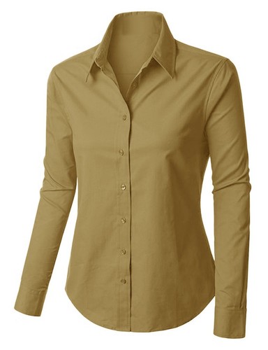 Women's Cotton Classic Shirt Solid Work Office Casual Wear Perfect Shirt Blouse - Picture 14 of 29