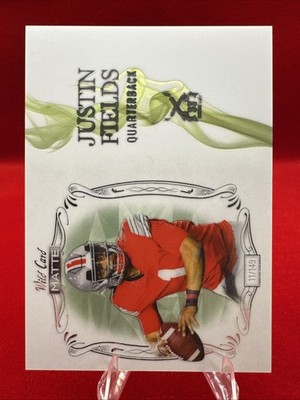 2021 White Matte Wild Card Justin Fields GREEN Smoking Guns #MSG-2 /149. *10
