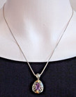 Vintage Teardrop Amethyst Pendant Sterling Silver on 18" Italian Chain Necklace — photo 2