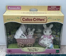 Epoch CALICO CRITTERS Connor & Kerri's Carriage Ride Set Lot Accessories Rabbits