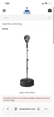 Everlast Hyperflex Strike Bag Black Standing Bag Freestanding Punching Bag