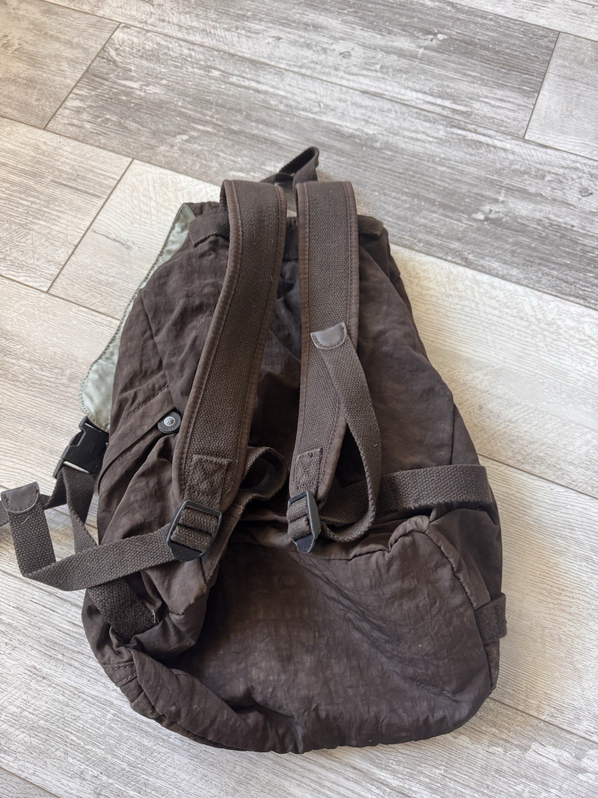 Kipling Brown Nylon Backpack Drawstring Flap Styl… - image 6