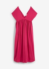 Neu Kleid aus fließendem Lyocell Gr. 52 Beerenpink Damen Midi Kaftankleid
