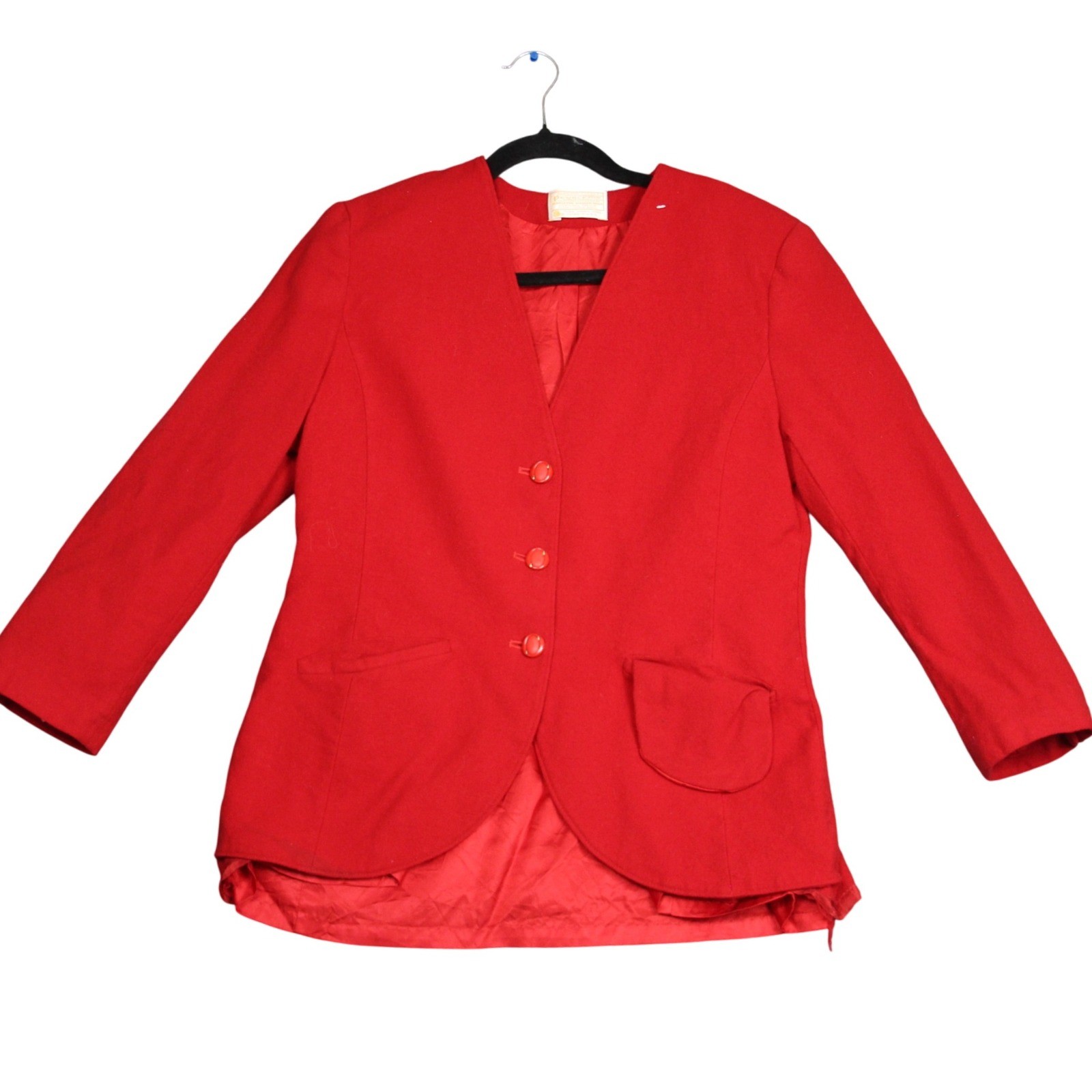 Pendleton Woolen Mills Red Blazer Women's Size 14 Virgin Wool Jacket