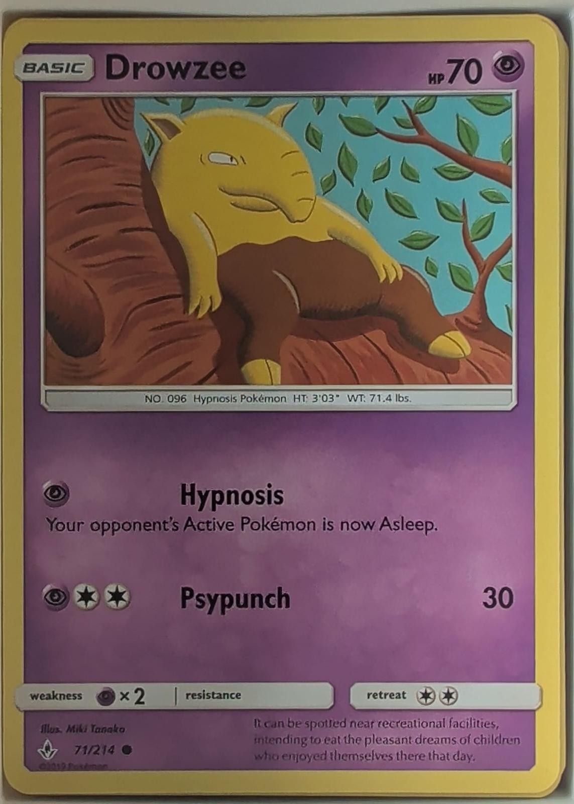 Drowzee 71/214 Common Unbroken Bonds Pokemon Lightly Played