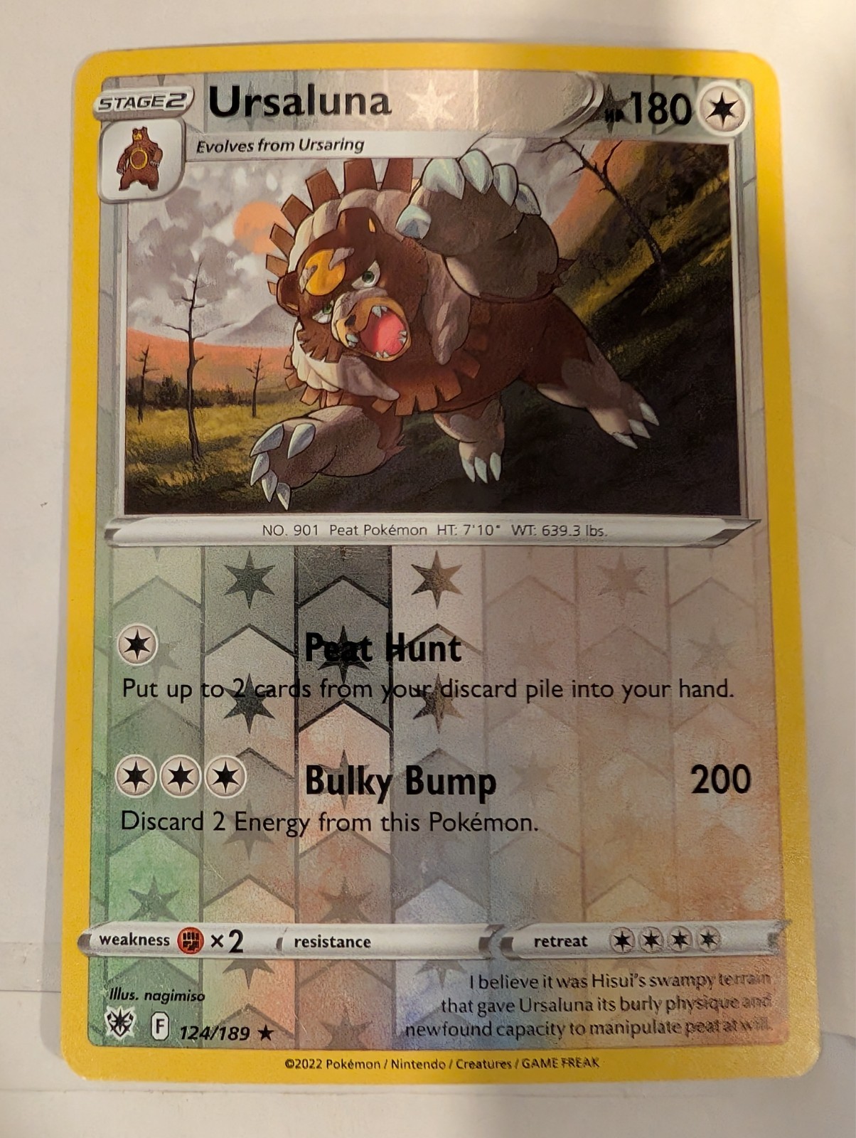 Ursaluna 124/189 SWSH Astral Radiance Pokemon Holo Foil Reverse Nice!