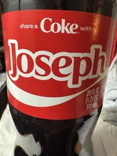 Share a Coke with  Joseph 2025 Personalized Gift Coca~Cola Bottle 20oz Comb Ship