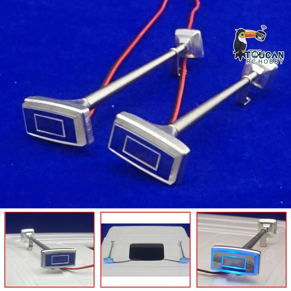 1/14 1Pair Metal Horns with LED for Tamiya RC Tractor Truck Car DIY Accessories - Image 2 of 4