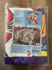 Vintage Looney Tunes Owen Warner Bros 1992 Toddler Blanket 45X60 Bedspread