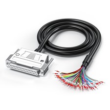 DB37 Female Connector to Bare Wire with Cable Marker, DB37 Adapter, 37 Pin Se...