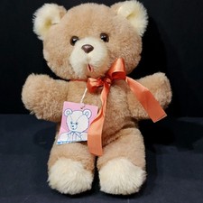Vintage KB Bros Brown Teddy Bear 12" Plush New Old Stock Tag Is Torn Bear EUC