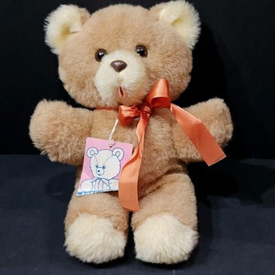 Vintage KB Bros Brown Teddy Bear 12'' Plush New Old Stock Tag Is Torn Bear EUC 