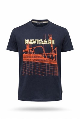 Mens Navigate Printed Cotton Half Sleeve T-Shirt 