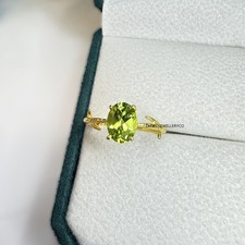 Natural Peridot Ring, 925 Sterling Silver, Promise Ring, August Birthstone