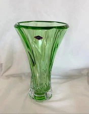 Vase 12 " Crystal Glass Green Bud Vase Home Decor Bohemia Crystal Flower Vase