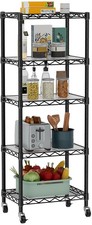 Golpart Small Shelves Storage Wire 5-Tier(11.7 "D X 17.7"W X 57.2"H), Black