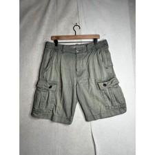 American Eagle Outfitters Mens Cargo Shorts Olive Green Classic Length 34x10
