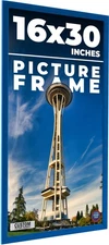 16x30 Frame Blue Solid Wood Picture Frame Width 0.75 Inches | Interior Frame Dep