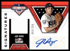 2019 Panini USA Stars & Stripes and Signatures Jake Agnos Auto 003/299 USA #S-JA