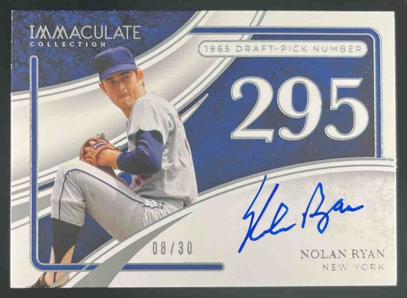2026 Panini Immaculate Collection Nolan Ryan Draft Selection Signatures Auto /30