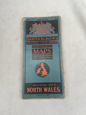 Vintage Ordnance Survey Contour Map Bartholomew s Sheet 27 North Wales