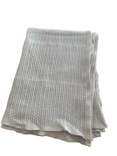 Mothercare Baby Blanket Cellular Cot Woven Cotton White Vintage 55x37