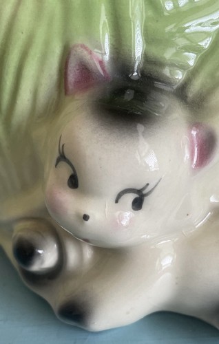 Vintage American Bisque Cookie Jar Kittens Ball of Yarn 1940-50's USA - Picture 2 of 24