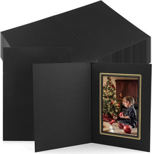 , Pack of 100, 4X6 Photo Folders, Black with Gold Lining, All Occasions