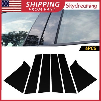 6pcs Piano Black Pillar Posts Door Trim Cover For 2016-2021 Chevrolet Malibu NEW