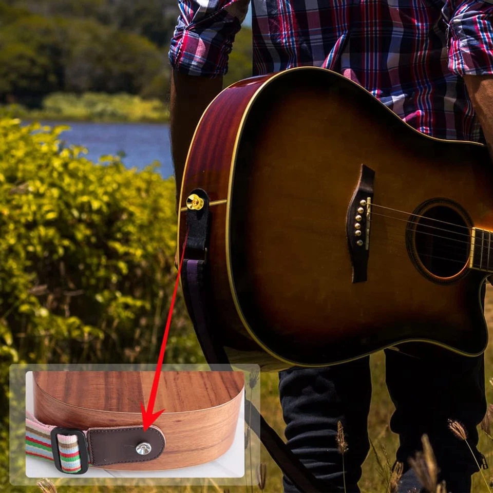 12pcs Guitar Strap Locking Buttons, Metal End Pins with Fixings6431 - Image 4 of 4