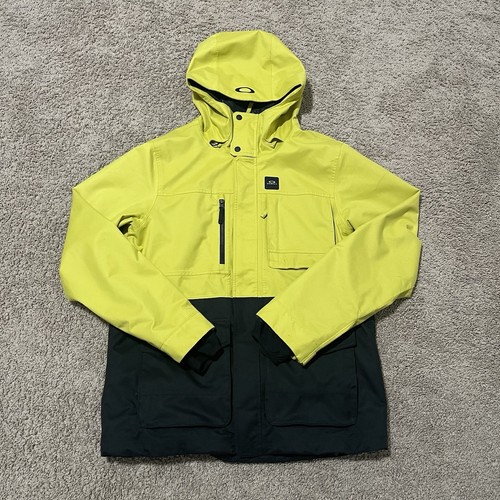 Oakley Shell Jacket Mens XL Yellow Great Scott BioZone Waterproof Ski Snowboard