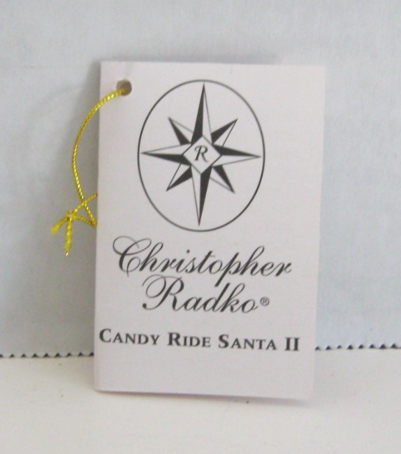Christopher Radko 207748 'Candy Ride Santa II' Ornament w/ Box - Very Good Cond!