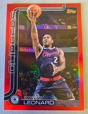 2025-26 TOPPS Kawhi Leonard #142 Red Parallel #'d 1/5 Mint! Raptors HOF