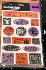 Creative Imaginations Halloween Epoxy Stickers PUMPKIN GHOST WITCH TERI MARTIN