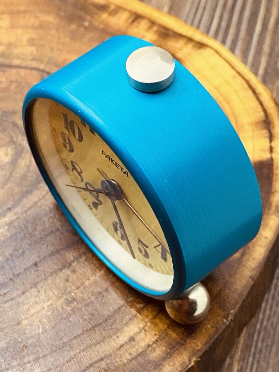 Vintage Raketa Soviet Mini Desk Сlock Mechanical USSR Clock Alarm