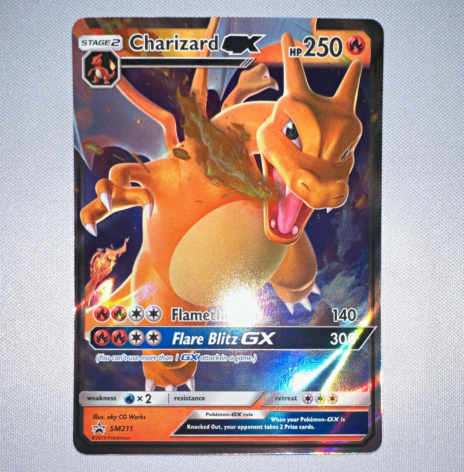 Charizard GX SM211 SM Black Star Promo Full Art EN 250HP Holo